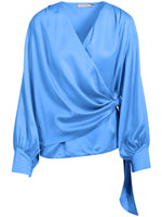 Coster Copenhagen Blouse with wrap effect Sporty blue