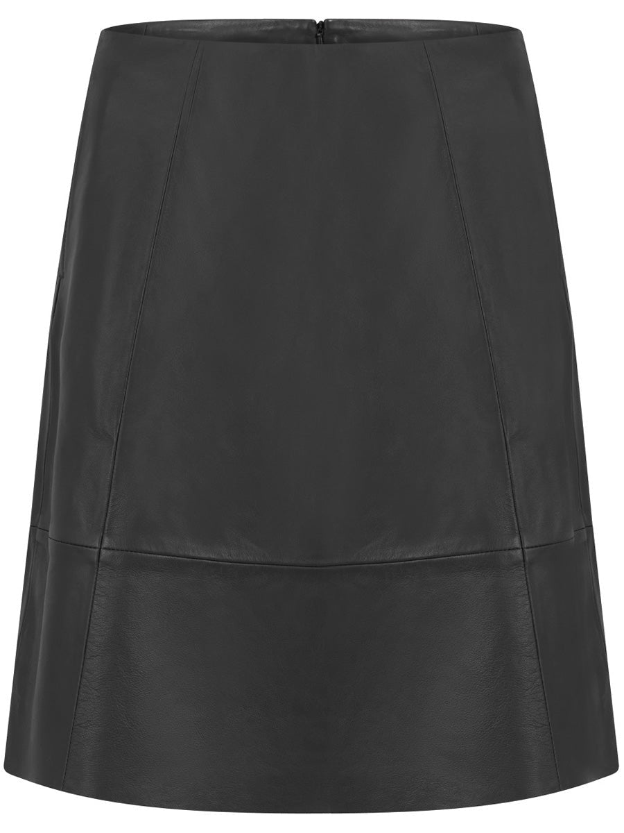 Coster Copenhagen A-line leather skirt Black