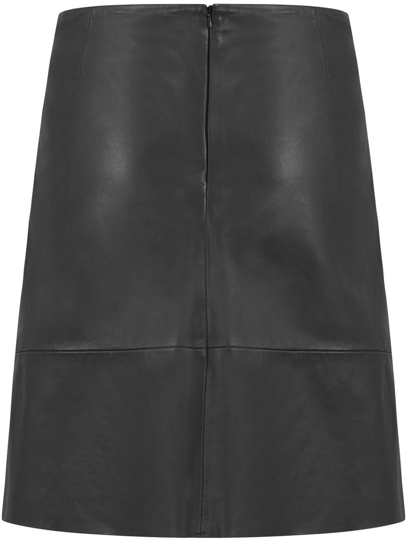 Coster Copenhagen A-line leather skirt Black