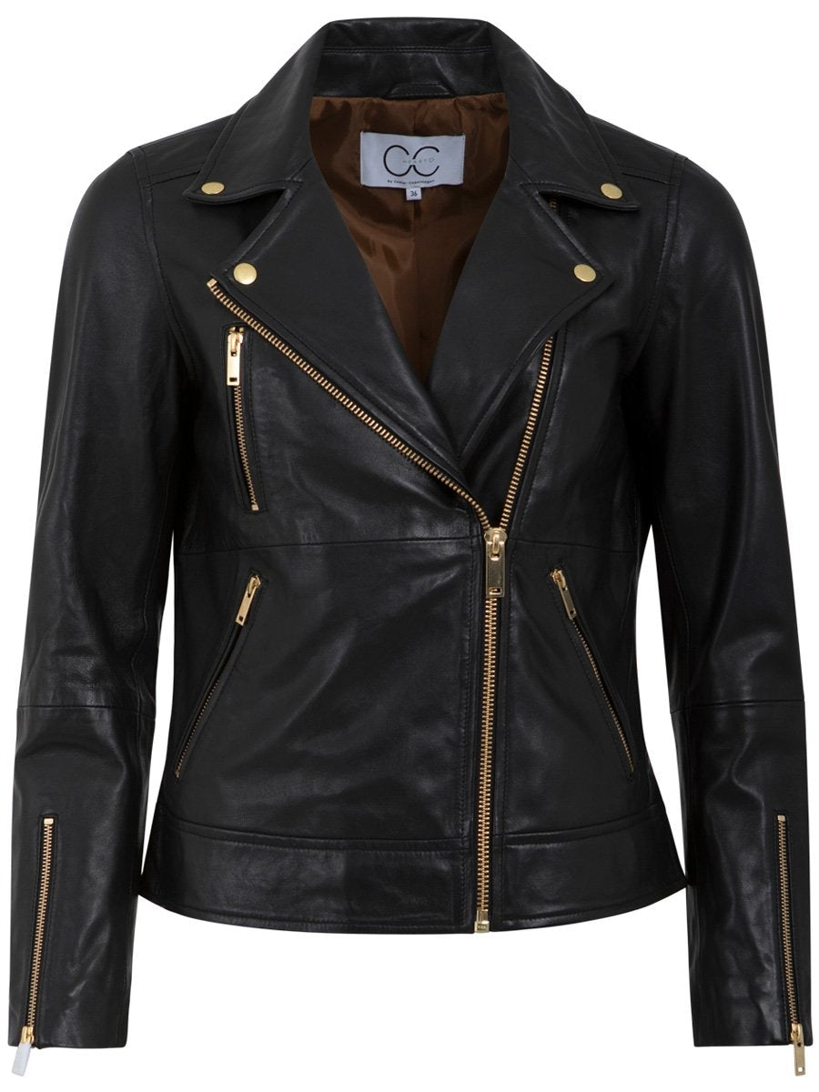 Coster Copenhagen CC Heart leather jacket värissä musta