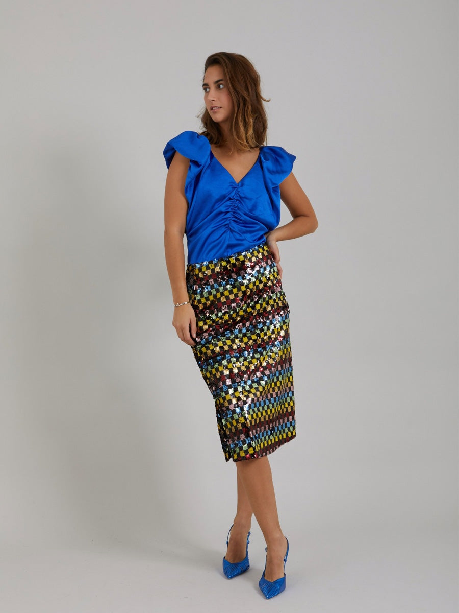 Coster Copenhagen Skirt in printed sequins Mix