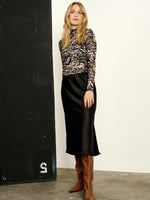 Coster Copenhagen SKYLER sateen skirt black