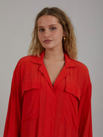 Coster Copenhagen Long shirt dress Lipstick red