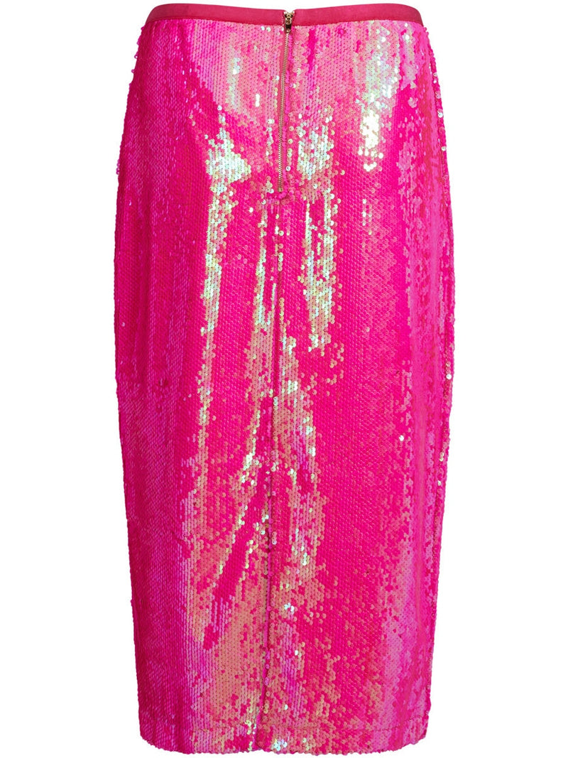 Coster Copenhagen Long skirt in sequins Neon pink