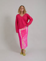 Coster Copenhagen Long skirt in sequins Neon pink