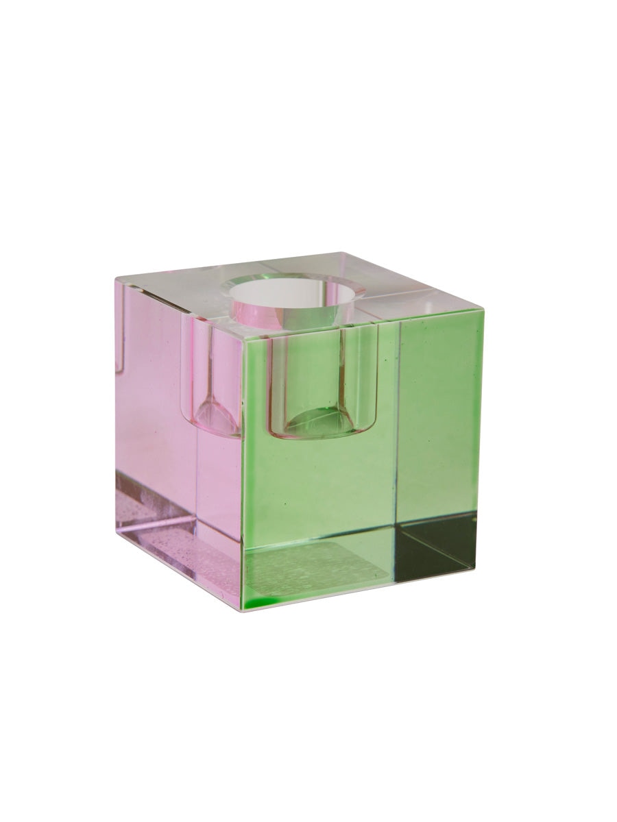 Cozy Living ME cube candle holder pink green