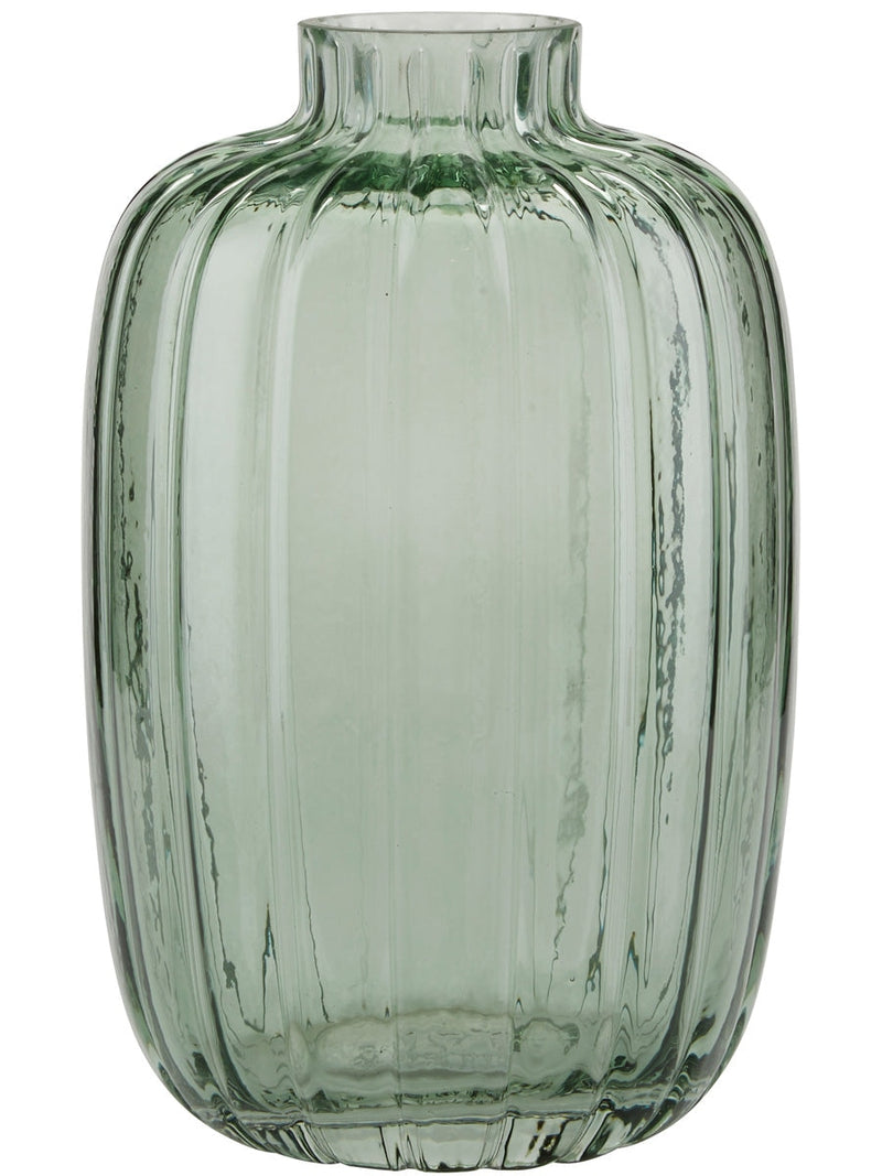 Cozy Living Vase with grooves green