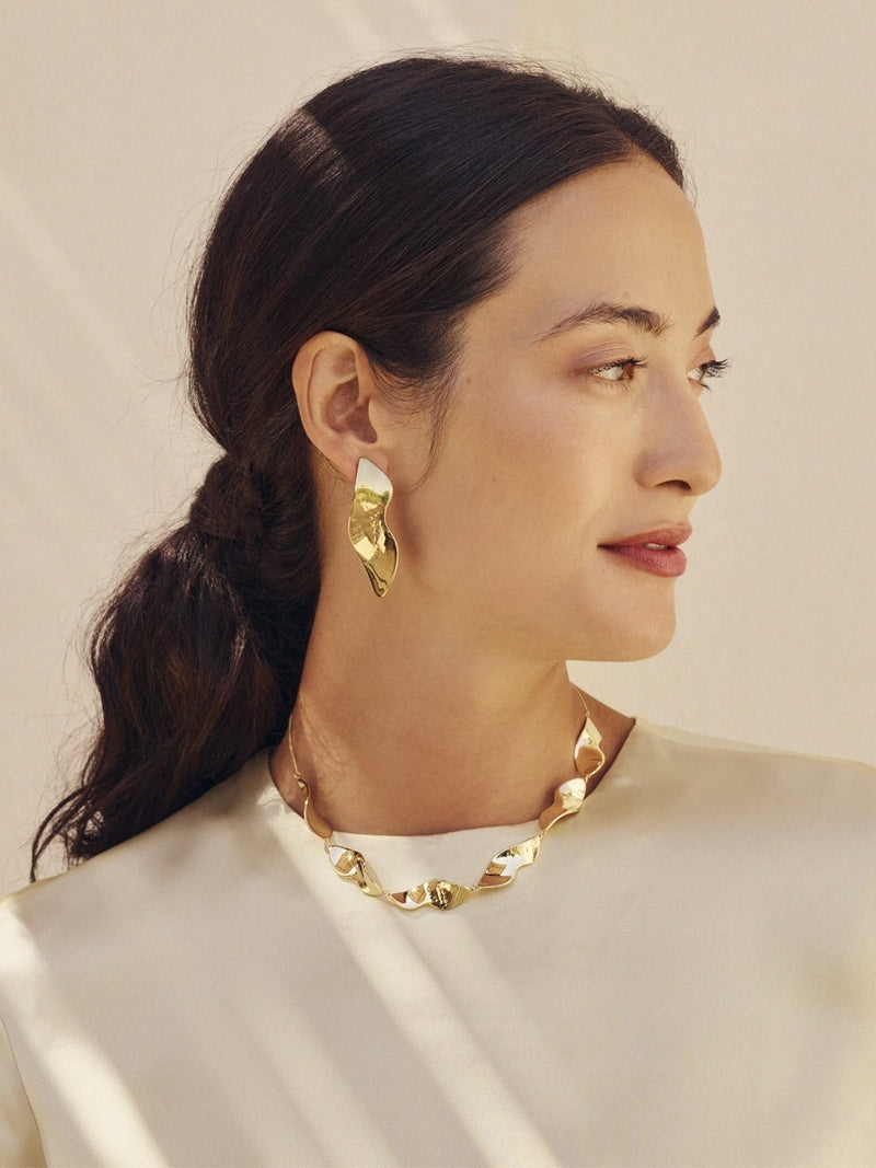 Edblad Wave Necklace Multi Gold kulta