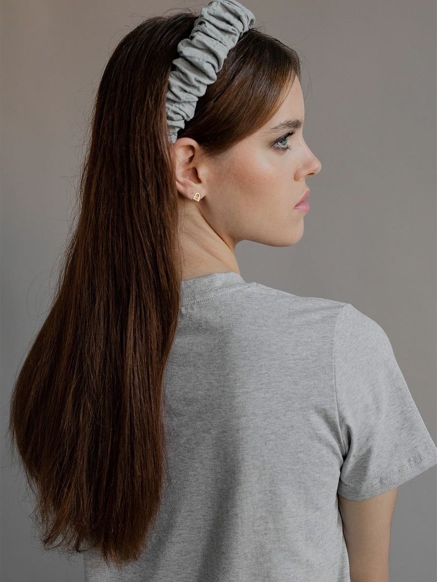 Gauhar HELSINKI atelier headband ruffled aqua