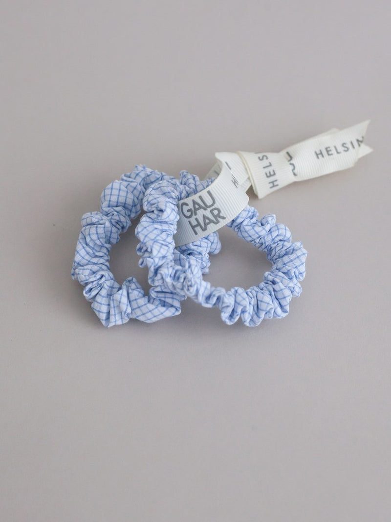 Gauhar HELSINKI ATELIER scrunchie set värissä vaaleansininen ruudullinen