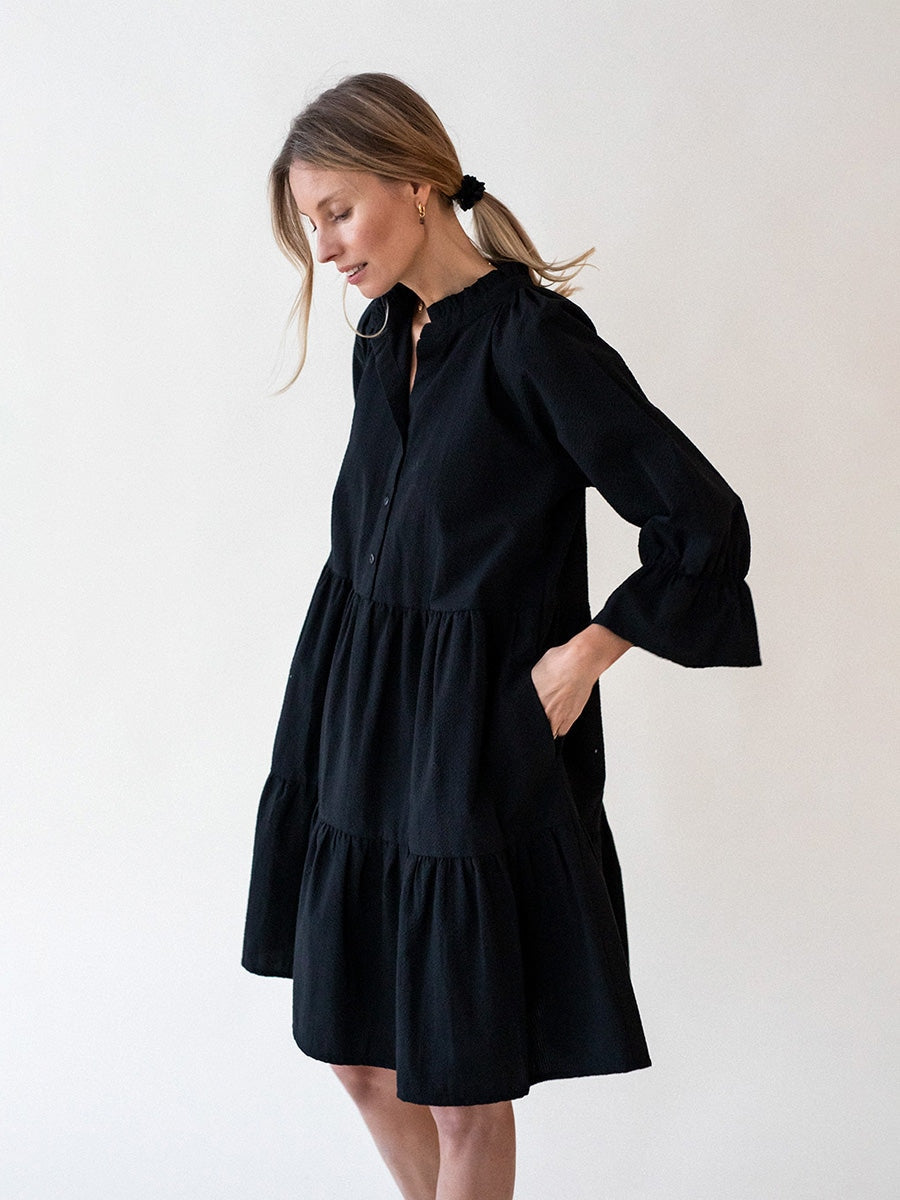 Gauhar Ruffled Dress Black