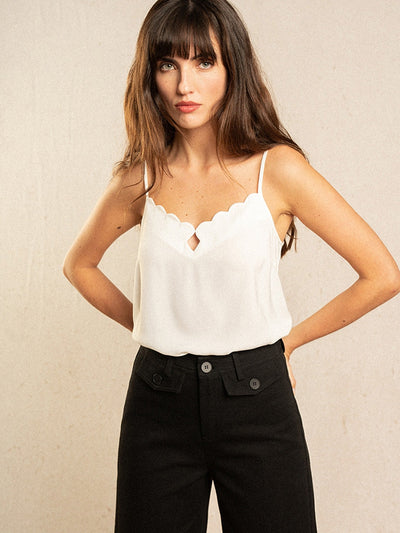 Grace & Mila Image woven top Ecru