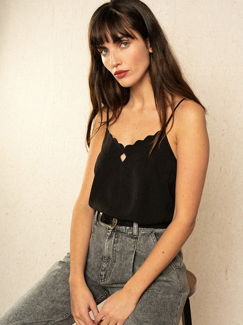 Grace & Mila Image woven top Noir