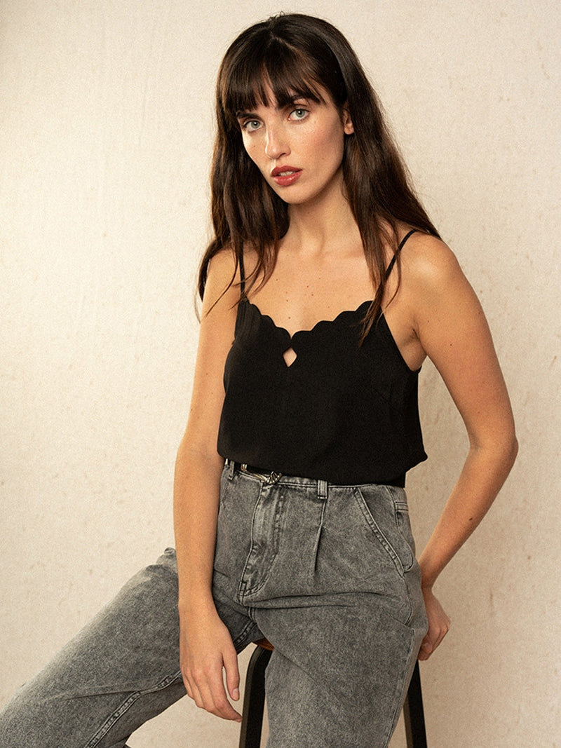 Grace & Mila Image woven top Noir