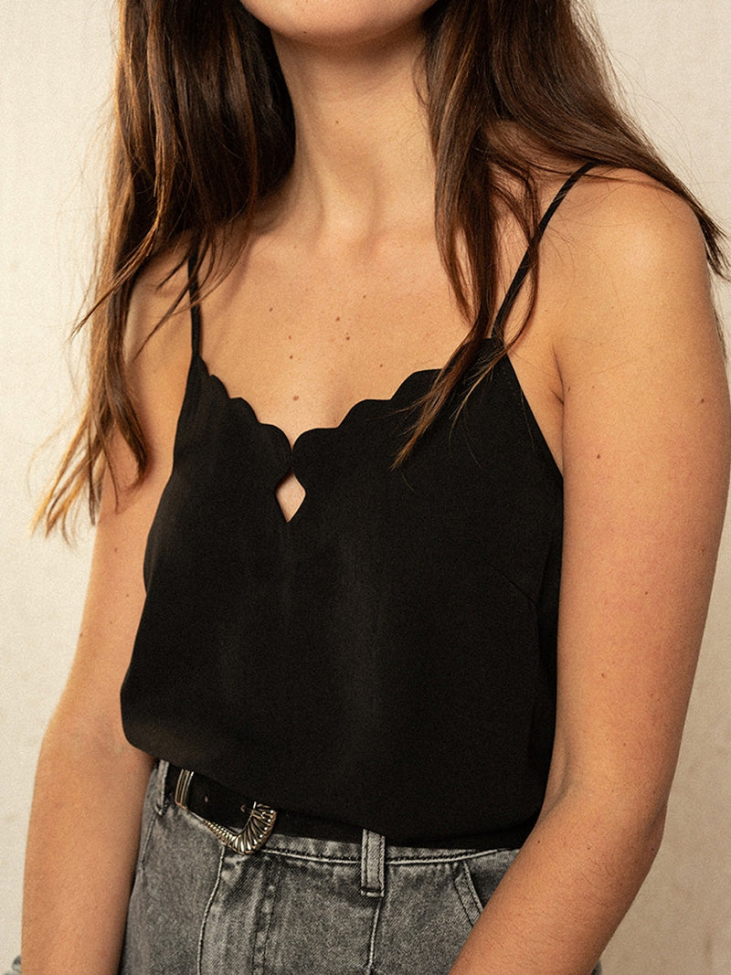 Grace & Mila Image woven top Noir