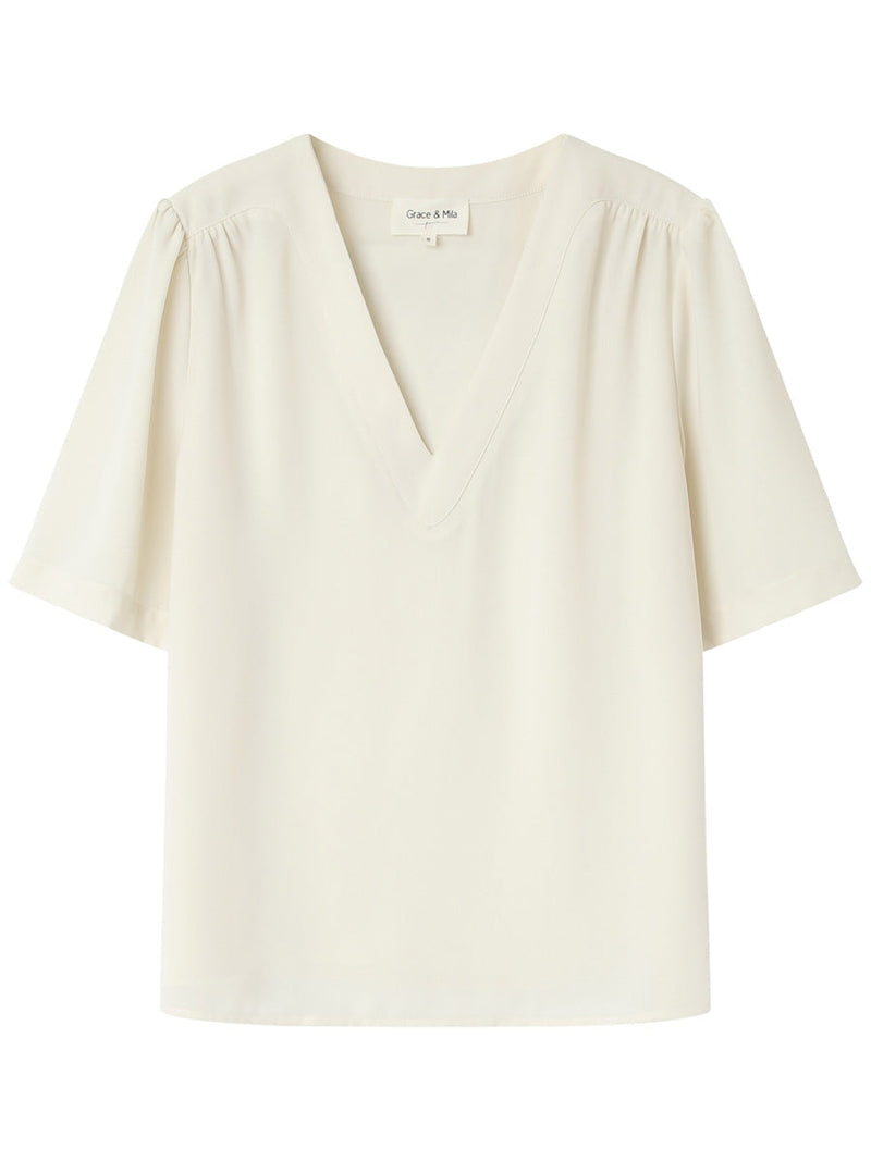 Grace & Mila India woven top Ecru