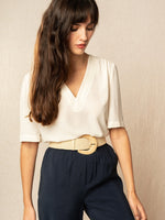 Grace & Mila India woven top Ecru