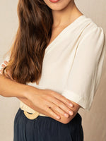 Grace & Mila India woven top Ecru
