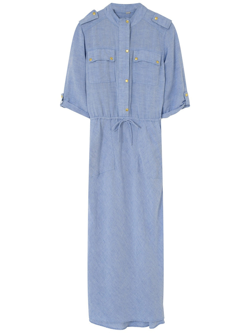 Gustav Denmark Britney Long Bias Cut Dress Xenon Blue