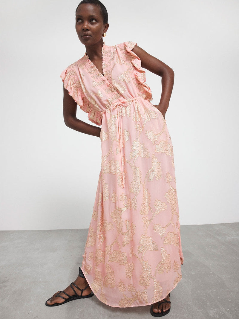 Gustav Coral Long Dress Quartz Pink
