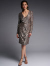 Joseph Ribkoff Isabel Dress Silver/Taupe