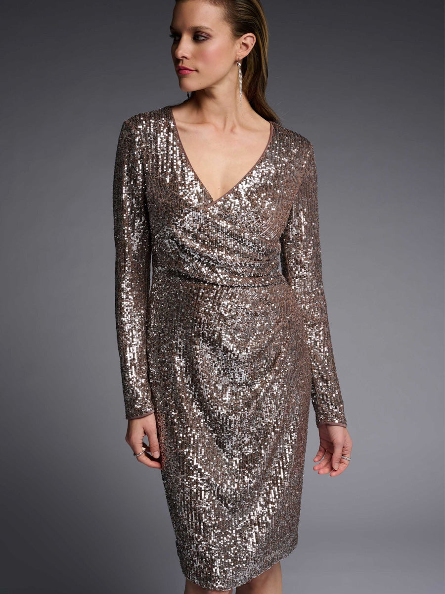Joseph Ribkoff Isabel Dress Silver/Taupe