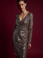 Joseph Ribkoff Isabel Dress Silver/Taupe
