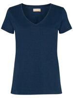 Mos Mosh ARDEN organic V-SS tee navy