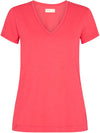 Mos Mosh Arden Organic V-SS Tee Teaberry