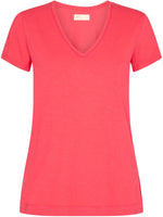 Mos Mosh Arden Organic V-SS Tee Teaberry