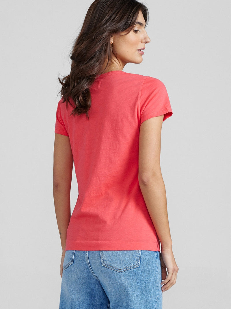 Mos Mosh Arden Organic V-SS Tee Teaberry