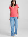 Mos Mosh Arden Organic V-SS Tee Teaberry