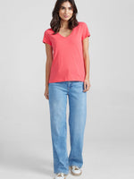 Mos Mosh Arden Organic V-SS Tee Teaberry