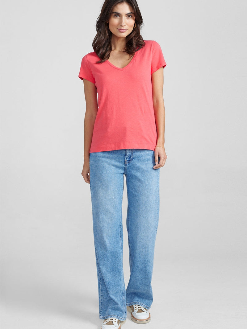 Mos Mosh Arden Organic V-SS Tee Teaberry