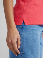 Mos Mosh Arden Organic V-SS Tee Teaberry