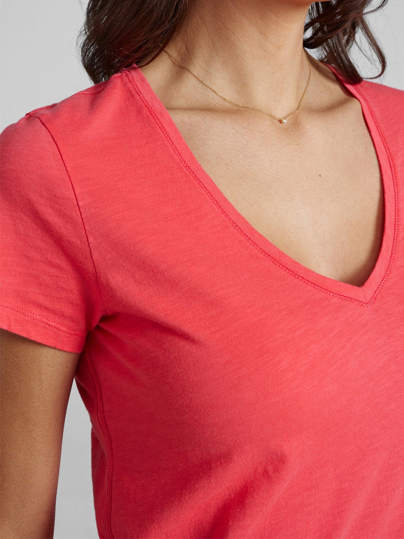 Mos Mosh Arden Organic V-SS Tee Teaberry