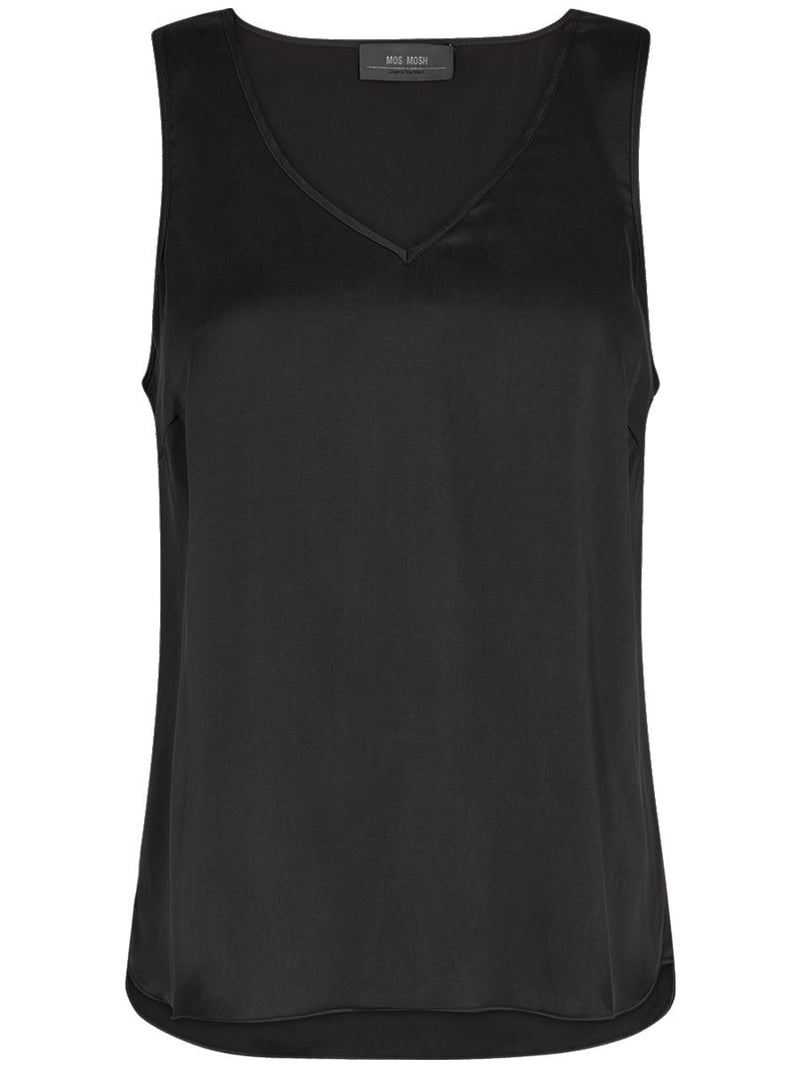 Mos Mosh Astrid V-Neck Silk Tank Top Black