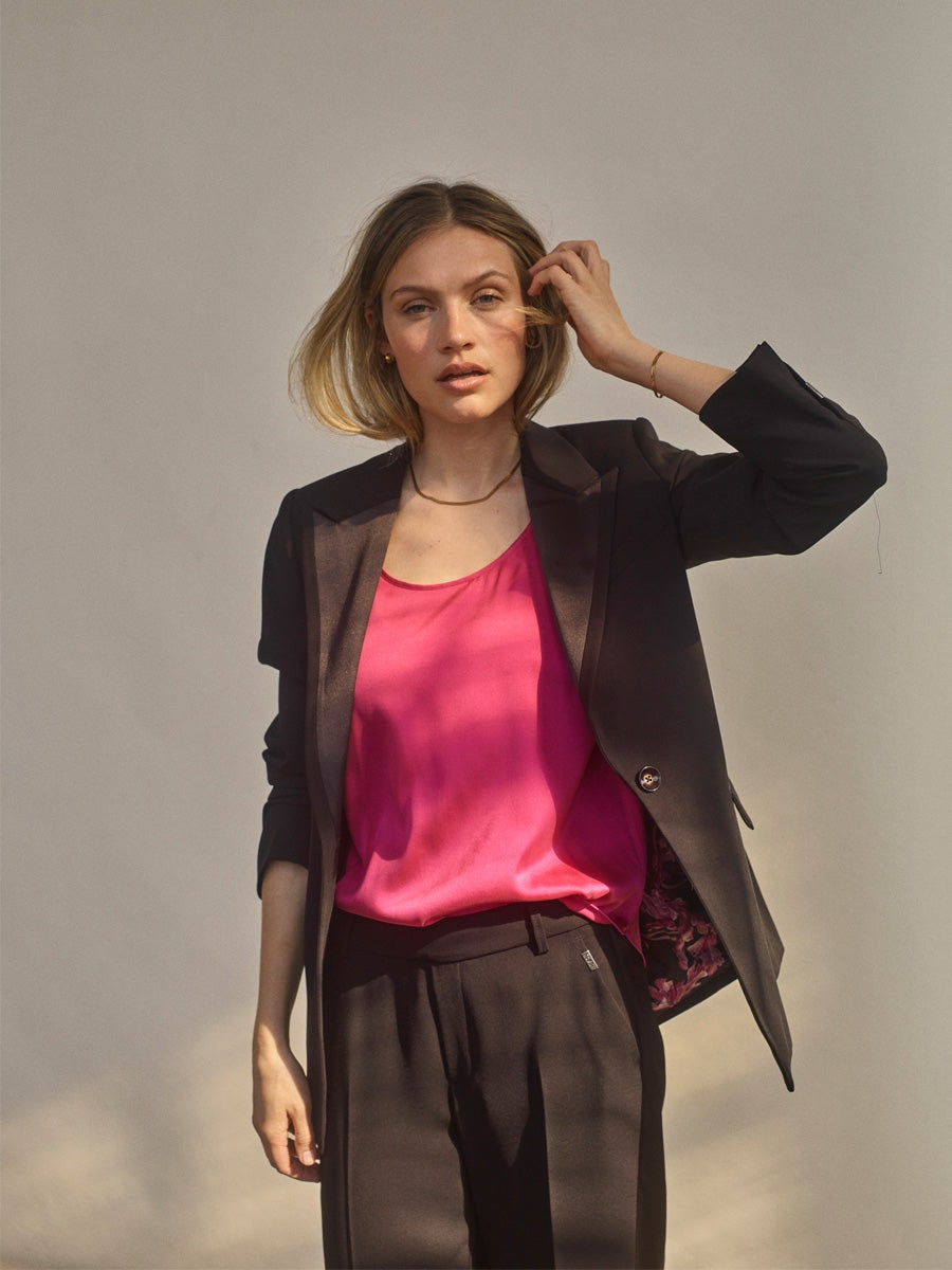 Mos Mosh Bine Leia Satin Blazer Black