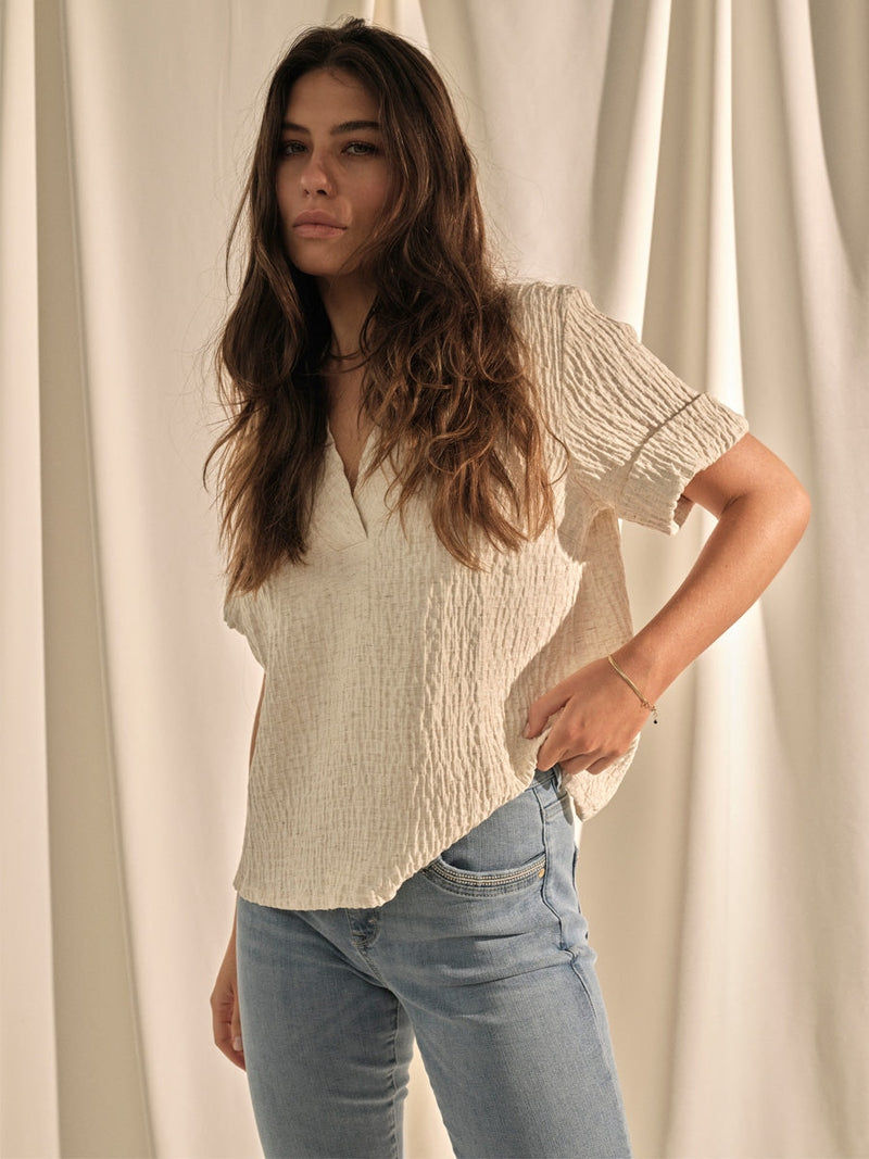 Mos Mosh Ebbi Sylia Blouse Pearled Ivory