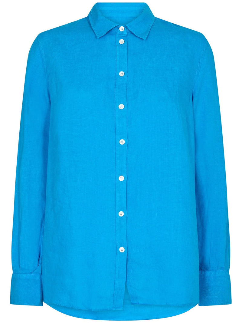Mos Mosh Karli Linen Shirt Blue Aster