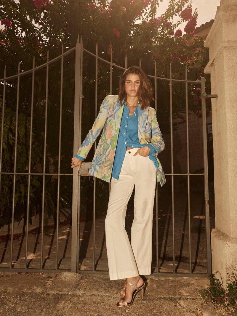 Mos Mosh Karli Linen Shirt Blue Aster