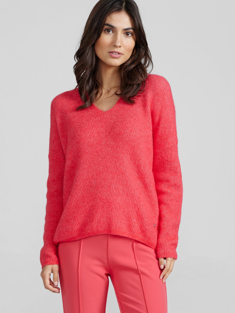 Mos Mosh Thora V-Neck Knit Teaberry