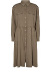 Mos Mosh WANI soft herringbone dress capers green