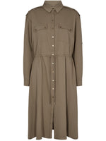 Mos Mosh WANI soft herringbone dress capers green