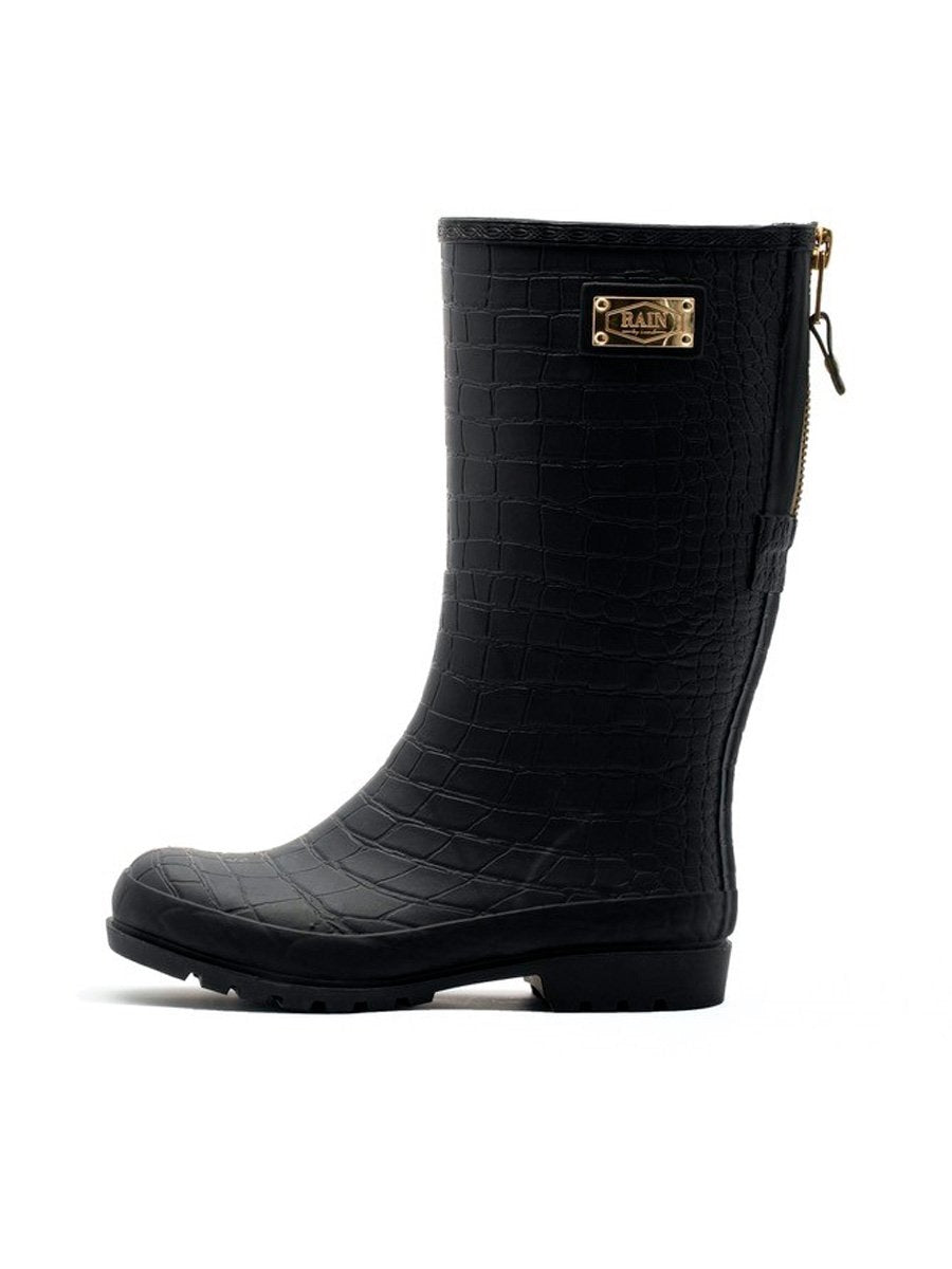 High Black Croco Rain Boot Kengät