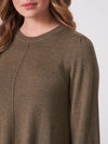 Repeat Cashmere A-line knitted dress olive