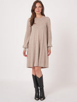 Repeat Cashmere A-line knitted dress stone