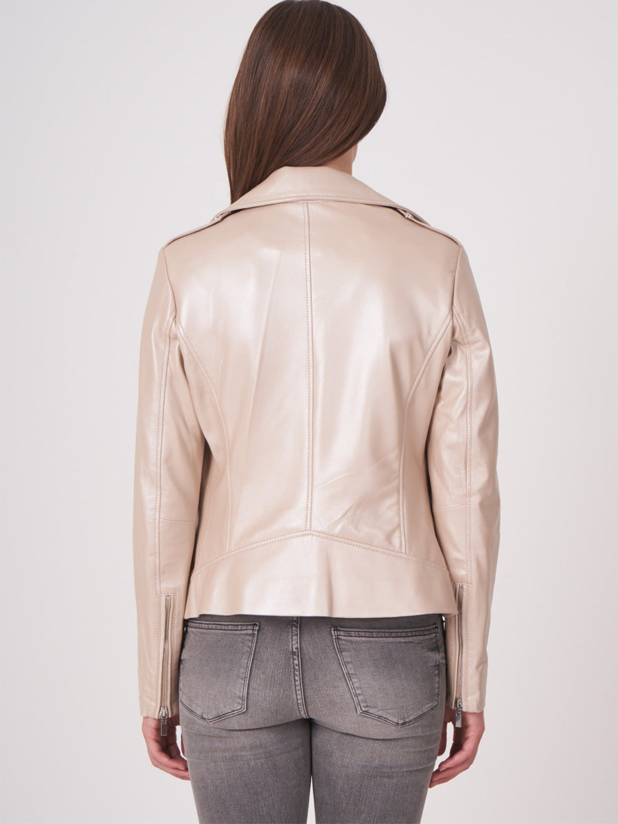 Repeat Cashmere Leather jacket pearl