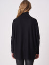 Repeat Cashmere Poncho sweater with turtleneck black