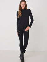 Repeat Cashmere Turtleneck long-sleeved top black